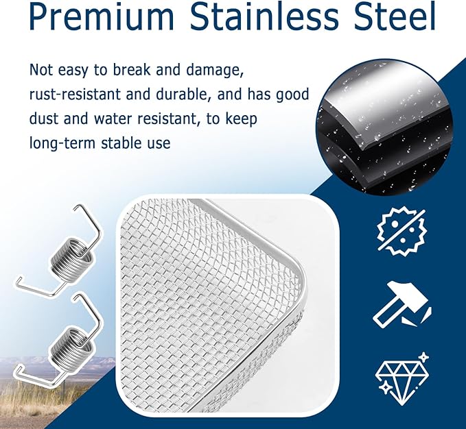 4.64×4.64 Inch RV Vent Cover Stainless Steel,RV Furnace Vent Screen & Installation Tool for Avoiding Flying Animal,RVs Furnace Vents Cover Fit RVs/Campers Car Accessories