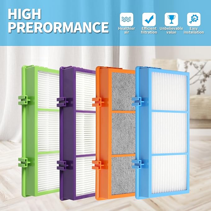 DerBlue 4pcs Replacement Filters Compatible with Holmes AER1 Type Total Air Filter,for 30AT and 242-NUC,Total Air Filter Replacement Filters for 30AT