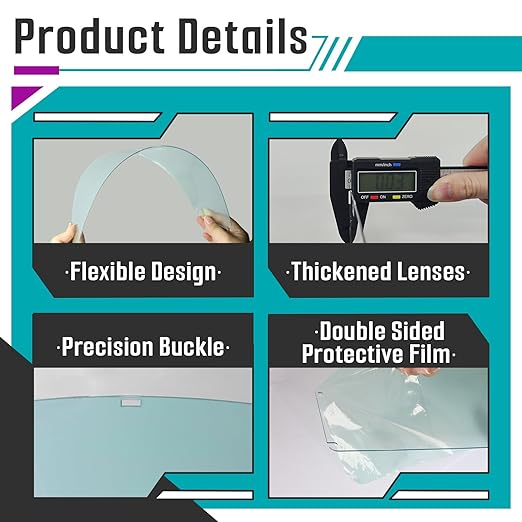 4 Pcs Face Shield Replacement Window Compatible with Jackson Safety Premium Face Shield Mask, Protective Lens for Grinding and Welding, Durable and Scratch-Resistant, Clear Tint, Uncoated