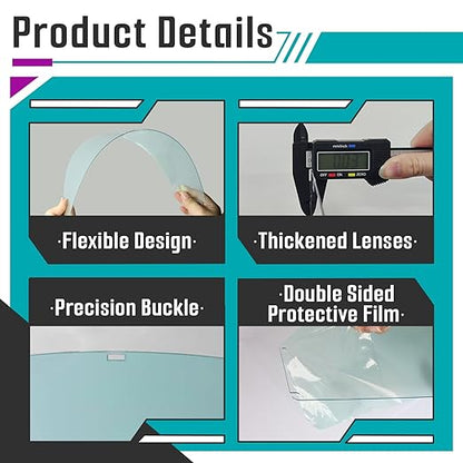 4 Pcs Face Shield Replacement Window Compatible with Jackson Safety Premium Face Shield Mask, Protective Lens for Grinding and Welding, Durable and Scratch-Resistant, Clear Tint, Uncoated