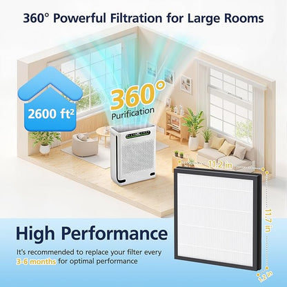 HAP605/HAP607 Replacement Filters for FreAire HAP605 HAP607 and for XenonLab HAP605 HAP607 Air Purifier, 3-in-1 Efficient Air Filter with Activated Carbon for Home, 4-Pack