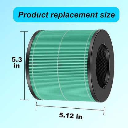 2 Pack AC300 True HEPA Replacement Filter Compatible with Purivortex AC300 Air Purifiers, 3-in-1 H13 True HEPA Filter Green