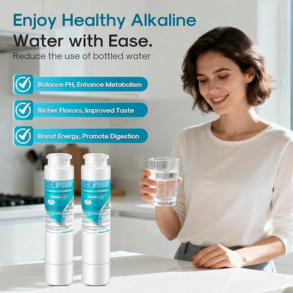 ICEPURE Alkaline RWF5800A-AL Refrigerator Water Filter and Air Filter Replacement for Frigidaire EPTWFU01, EWF02, Pure Source Ultra II, PureSource Ultra 2, BO022, MR022, SCWFTCTO, Enhances PH, 2Combo