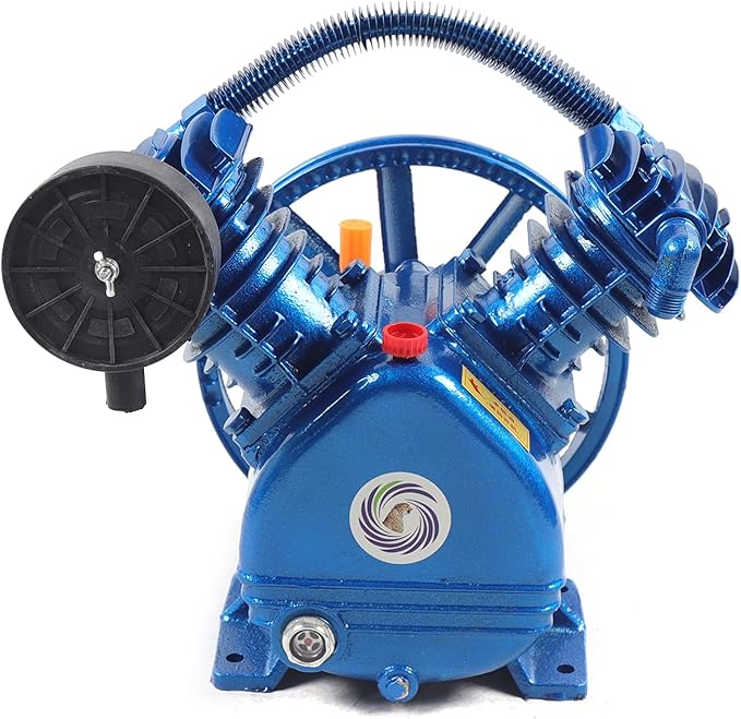 Air Compressor Pump Head 3Hp 175PSI 2-Cylinder Air Compressor Pump Pneumatic Air Compressor Motor Air Pump Head For Mining Construction Scientific Research Factory 2200W 13.78 * 9.84 * 12.6In