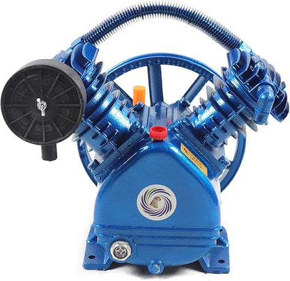 Air Compressor Pump Head 3Hp 175PSI 2-Cylinder Air Compressor Pump Pneumatic Air Compressor Motor Air Pump Head For Mining Construction Scientific Research Factory 2200W 13.78 * 9.84 * 12.6In