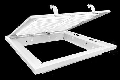 HVAC Premium 29" X 22" Steel Return Air Filter Grille for 1" Filter - Fixed Hinged - HVAC DUCT COVER - Flat Stamped Face - White [Outer Dimensions: 31 5/8"w X 24 5/8"h]