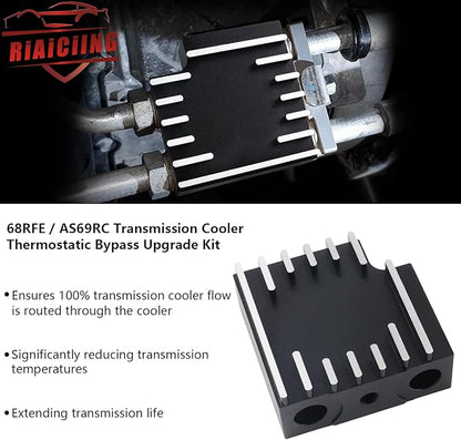Thermal Bypass Valve Upgrade with Billet Filter Coupler Fit for 2019-2024 Ram 6.7L Cummins Diesel with 68RFE or Aisin AS69RC Transmission