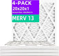 20x20x1 MERV 13 (4-Pack) Pleated Air Filter (Actual Size: 19.75"x19.75"x0.75") MPR 1900 & FPR 10, Furnace Air Filters, 20x20x1 air filter