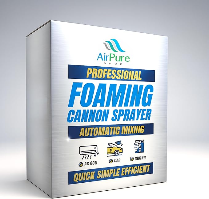 Coil Cannon Cleaner Mixing Sprayer, 2L Bottle, Automatic Dilution, Foaming Wand, HVAC Coil Cleaner, Car Detailing, Outdoor Equipment Cleaning