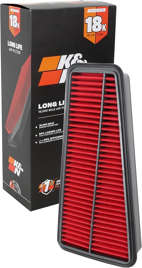 K&N Engine Air Filter: Long Life 18,000 Mile Replacement Air Filter: Compatible with 2002-2015 Toyota Mid-size Truck and SUV V6 (4-Runner, Tacoma, Hilux, Land Cruiser, Prado, FJ Cruiser), KNA-2281