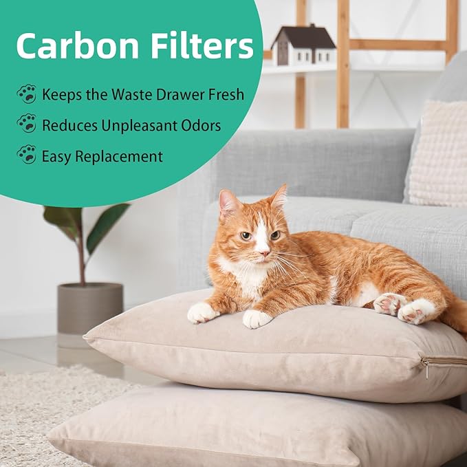 Lubise 8Pcs 0.5in Carbon Filters Compatible with LR 4,Replacement Activated Charcoal Filters for Litter Box Premium Filter,Thickened and Durable,Eliminate Odor and Controls Moisture on Pet's Body