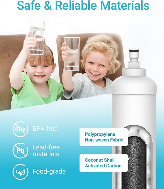 AQUACREST GXRTQR Inline Water Filter, NSF Certified, Compatible with GE GXRTQR, GXRTQ System, Reduces Chlorine, Fluoride, Limescale and More, For Refrigerator, IceMaker, RVs (3 Filters)