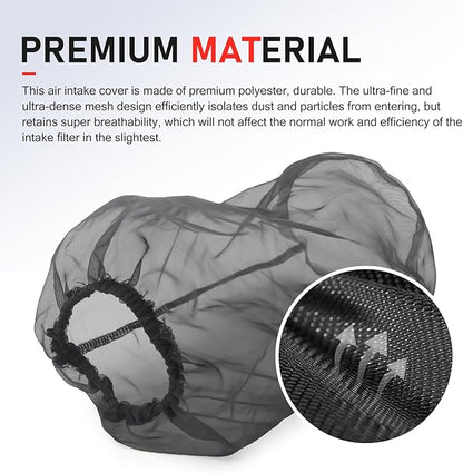 Air Filter Cover, Thickened Car Cold Air Intake Filter Dust Sock Cover, Universal for High Flow Air Intake Filters (Large, Black)