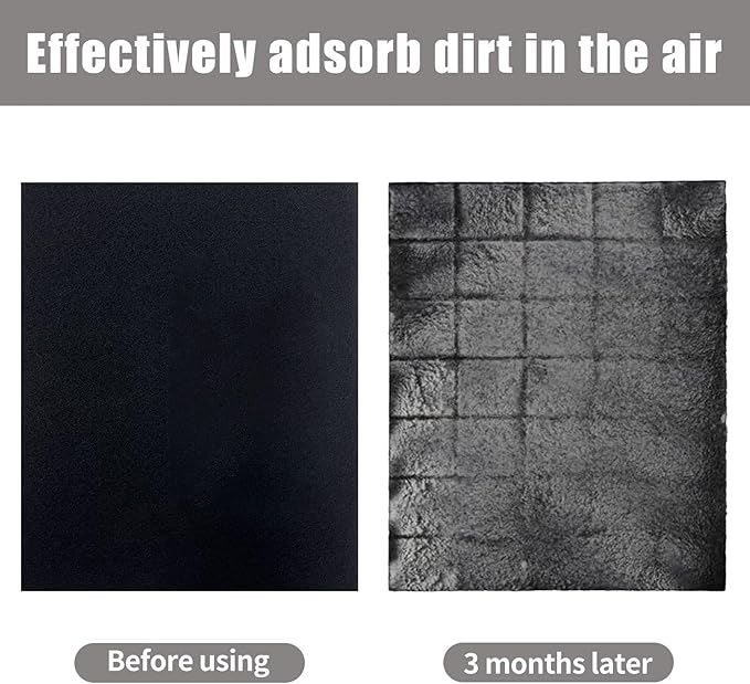 Carbon Fabric Filter - 16" x 48" x 0.2" (2 Pack) Activated Charcoal Hepa AC Vent Filter Replacement