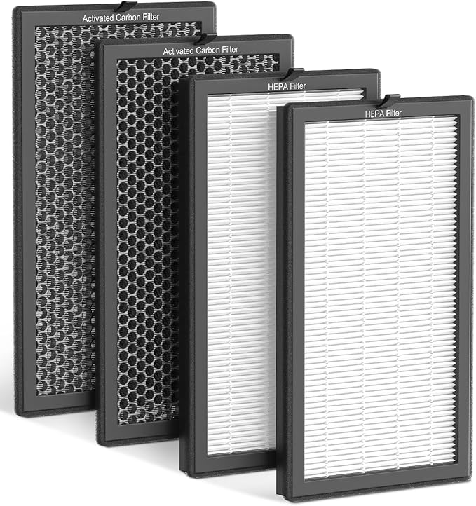 AP400 Official Genuine Replacement Filter Set, 4-Pack with 2 H13 True HEPA Filters and 2 Activated Carbon Filters, Designed by Original Manufacturer, Easy Installation
