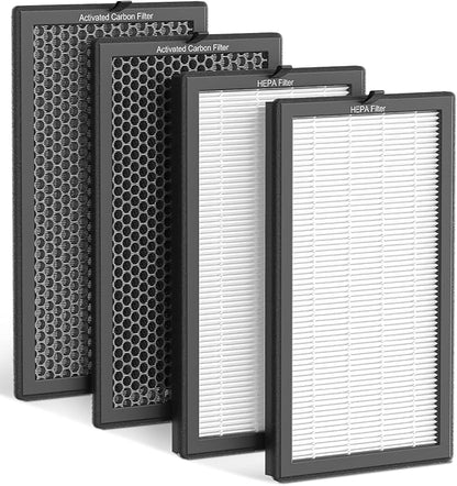 AP400 Official Genuine Replacement Filter Set, 4-Pack with 2 H13 True HEPA Filters and 2 Activated Carbon Filters, Designed by Original Manufacturer, Easy Installation