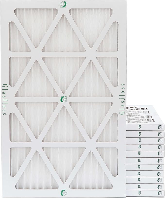 Glasfloss ZL 18x25x1 MERV 13 (FPR 10) Air Filters for AC and Furnace. Case of 12. Actual Size: 17-1/2 x 24-1/2 x 7/8