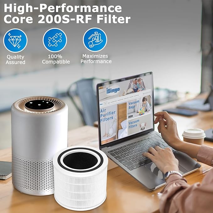 Core 200S-P Replacement Filter Compatible with LEVOIT Core 200S Smart WiFi Air PuriFier, Core 200S-RF Air Filter, 2 Pack