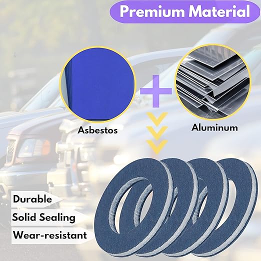 25PCS Oil Drain Plug Gasket Replacement for Toyota Lexus Tacoma Camry Collora Oil Crush Washers Seals 90430-12031 (M12-TOYOTA)