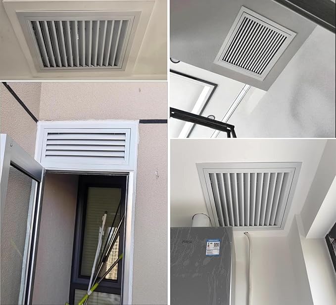 Louvered Vent/Access Panel, Decorative Removable Grille Filters Covers with Mesh Cover, Wall and Ceiling Inspection Service Door Loft Hatch(45x45cm/17.7x17.7in)