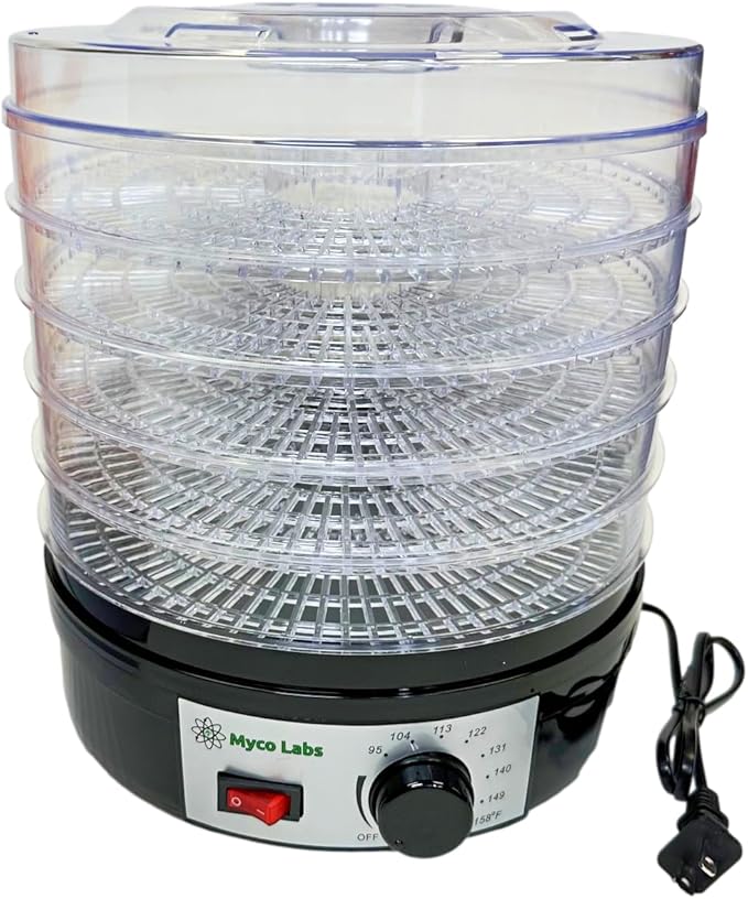 350 Watt Mushroom Dehydrator with Adjustable Temperature Control and Extra Tall Trays