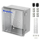 Outdoor Electrical Junction Box | IP67 Waterproof | Resistant ABS Material with Clear UV Coating Cover | Weatherproof Box for Outdoor, Garden, Deck, Patio
