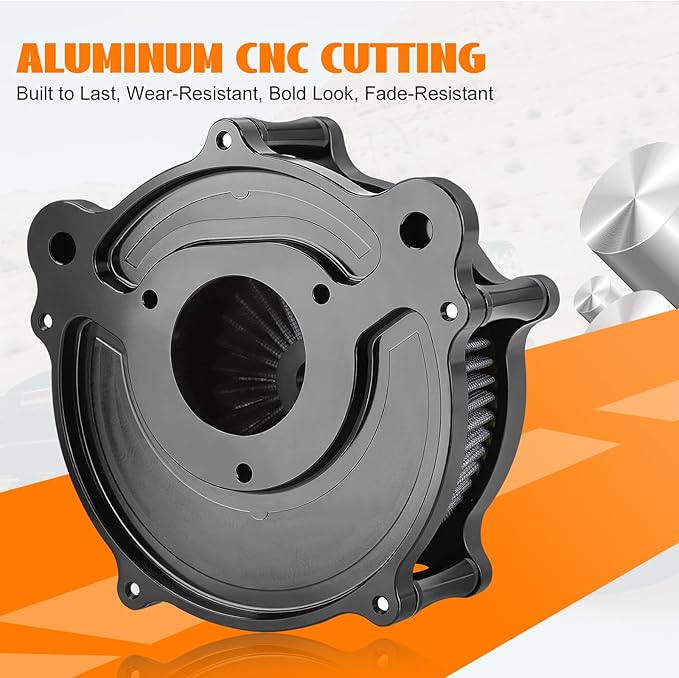 High Flow Air Cleaner Intake Filter System Kit Air Filters Cover for Harley Touring 2008-2016 Softail '16-'17 FLSTNSE '14-'15 FLSTSE 2011-2012 FXSBSE 2013-2014 Dyna FXDLS 2017