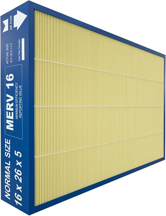 16x26x5 MERV16 Pet Replacement Filter Compatible with Y6605 PureAir PCO3-16-16 Air Purifier（actual size:16.3"" x 25.5"" x 4.3""）