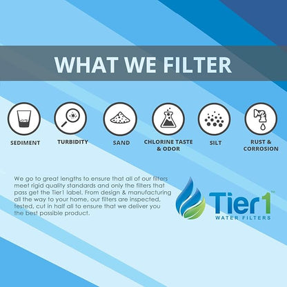 Tier1 5 Micron 10 Inch x 2.5 Inch | 6-Pack Whole House Carbon Block Water Filter Replacement Cartridge | Compatible with Pentek EP-10, 42-34373, 155531-43, CB-25-1005, MAXETW-975, Home Water Filter