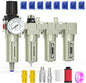 3/4" NPT Heavy Duty Industrial Grade 4 Stage Air Drying System,Auto Drain,Coalescing Filter,Particulate Filter,Double Desiccant Dryer and Air Regulator For Plasma Cutter and Paint Spray