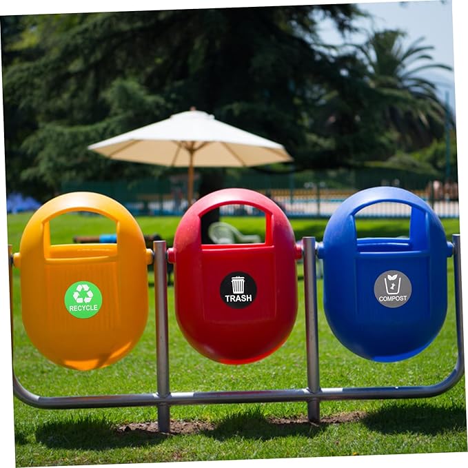 9pcs Trash Can Stickers for Waste Sorting Self-Adhesive Garbage Classification Labels for Recycling