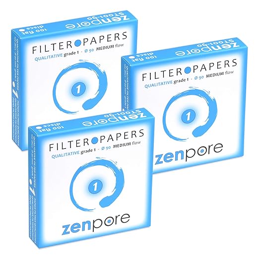 Qualitative Filter Paper 9 cm Lab Filter Paper for Chemistry, Standard Qualitative Grade 1-Medium Flow 90mm(300 Discs)
