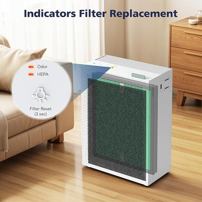 2 Sets 150 Filter Replacement for Coway Airmega 150(W) 150(K) Air Purifier, 2 X HEPA and 8 X Active Carbon Filter, AP-1019C-FP