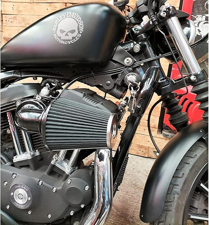 Big Sucker cone Air filter intake for harley air Cleaner Sportster Softail fatboy heritage dyna touring street road king Glide (Nake - BLACK, Type A : For Sportster XL models)