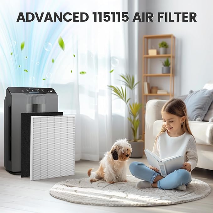 115115 Replacement Filters A Size 21 for Winix PlasmaWave 5300-2, C535, 6300, 5300, 6300-2, P300, AM90, 9000, 5000, 5000B, C909, 9800 Air Purifier, 3 HEPA Filter + 3 Carbon Pre-Filters