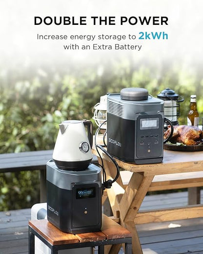 EF ECOFLOW Delta 2 Smart Extra Battery, 1024Wh LiFePO4 Expansion Battery for Power Station DELTA2