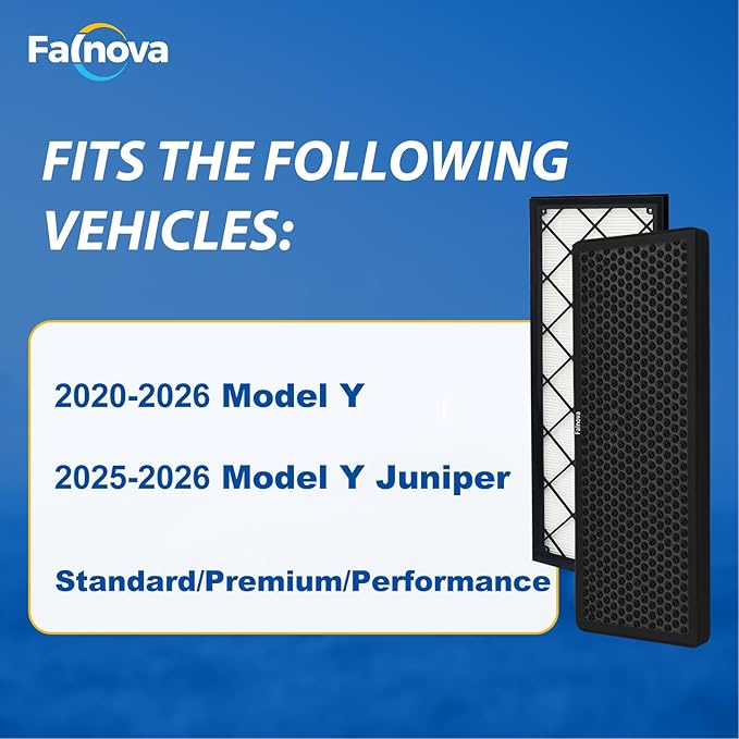 Compatible with Tesla Model Y 2020-2025 Juniper Intake Cabin Air Filter Activated Carbon 5-Layer Replacement HEAP Filter Kit - Includes Tools & Installation Guide (Set of 4 Packs)