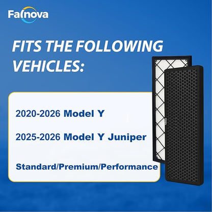 Compatible with Tesla Model Y 2020-2025 Juniper Intake Cabin Air Filter Activated Carbon 5-Layer Replacement HEAP Filter Kit - Includes Tools & Installation Guide (Set of 4 Packs)
