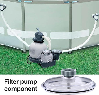Heran SF80110-1 Leaf Trap Cover Lid with O-Ring and Valve Compatible with Intex 12 Inch Sand Filter Pumps (2100 GPH), Sand Filter Pump Replacement Parts, Pool Pump Accessory for Maintenance