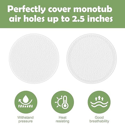 24 Pcs 2.5" Monotub Adhesive Filter Disks-2MM Thick Monotub Filter Discs-Monotub Filters for Mushroom Growing Supplies Filter Pad Replacements
