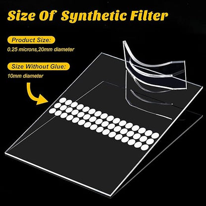 Zonon 96 Pieces Synthetic Filter Paper Stickers 20 mm 0.25 µm Filter Disc Adhesive Patch Stickers for Wide Mouth Mushroom Cultivation Mason Jar Lids