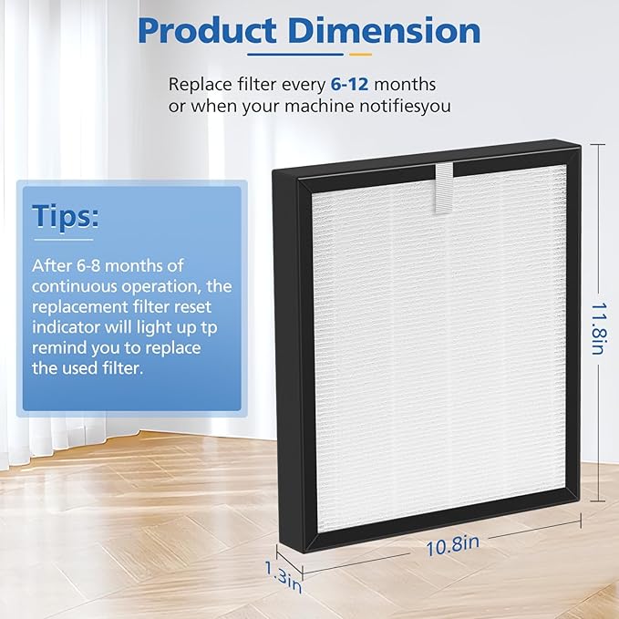 LINNIW TZ-K2 Replacement Filter Compatible with ToLife Air Purifier TZ-K2, 3-in-1 High-Efficiency Activated Carbon and Pre-Filter, TZ-K2-A Replacement Filters, 3 Pack