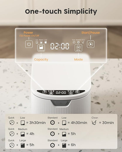 COWSAR 2.5L Electric Composter for Kitchen, Smart Compost Bin for Countertop with 2 Carbon Filters/Auto-Cleaning/LED Display, Indoor Compost Bin with Low Noise, Odor-Free Compost Machine