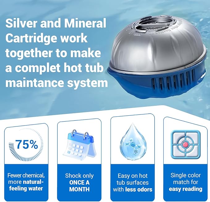 Hot Tub Replacement Cartridge for use with Frog Ease Floating System - Hot Tub Maintance System Supports Less Chlorine Use - 3 Pack
