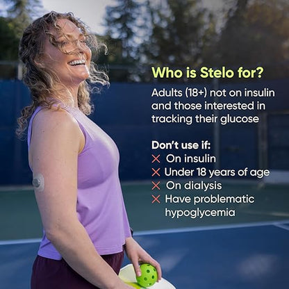 Stelo Glucose Biosensor & App by Dexcom - A Leader in Continuous Glucose Monitoring (CGM). 24/7 Tracking & Personalized Insights to Reveal Patterns. 2-Pack (Up to 15 Days Each). iOS & Android.