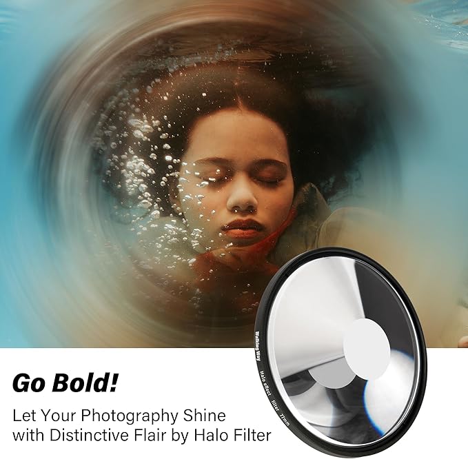 Walking Way 82MM Whirlpool Camera Effects Filter, Tunnel Vision Spiral Halo Prism Lens Filter with Vortex and Circular Halo Frame Effect for Camera Lens