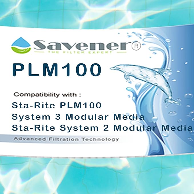 Savener® 27002-0100S Pool Filter Cartridges, Replaces Sta-Rite 27002-0100S Pool and Spa D.E. Filter, Compatible with Sta-Rite PLM100 and System 2 Modular Media, with Air Bleed Assembly, 100 Sq. Ft