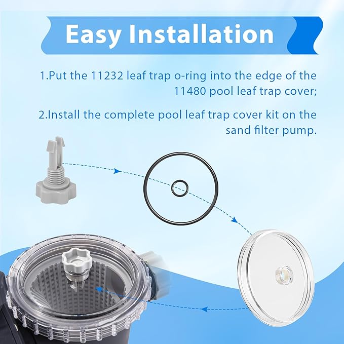 Sand Filter Pump Replacement Parts, 11480 Pool Leaf Trap Cover Lid with O-Ring Kit for Intex Sand Filter Pumps 26335EH, 26339EH, 26365EH, 26367EH, 28647EG, 28651EG, 28675EG