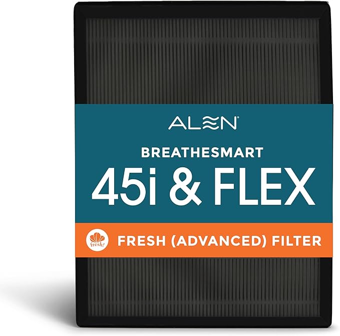 Alen 45i & Flex Replacement Air Filter, Fresh, B4-Fresh Carbon H13 True HEPA Filter for BreatheSmart 45i & Flex Air Purifier - Captures Dust + Light Household Odors & Smoke