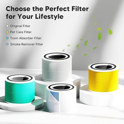 Core 300 Toxin Absorber Replacement Filter for LEVOIT Core 300, Core 300S and Core 300-P Air Purifier, 3-in-1 H13 True HEPA Filter Replacement, Compared to Part # Core 300-RF-TX, 4 Pack, Green
